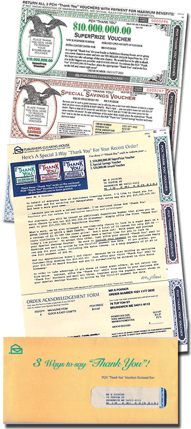 Renewal mailing for Publisher's Clearing House